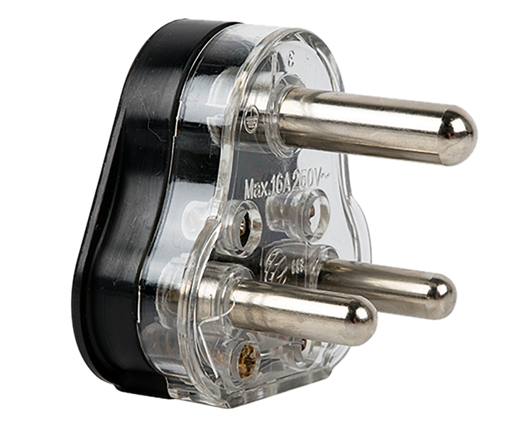 Electricmate 16Amp Hollow Pin Plug Top - Black