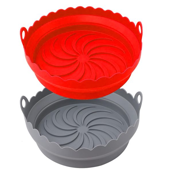 2 Pack - Reusable Silicone Air Fryer Liner Foldable- Round