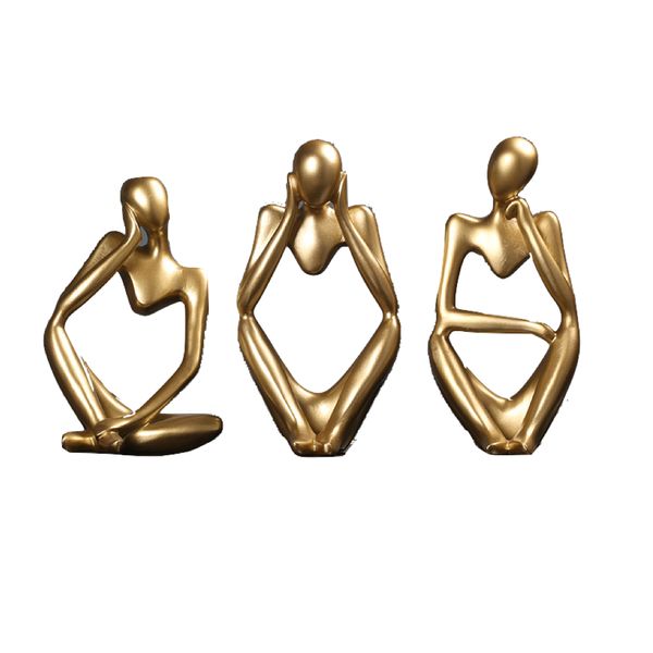 Yoga Figurine Set of 3 Gold