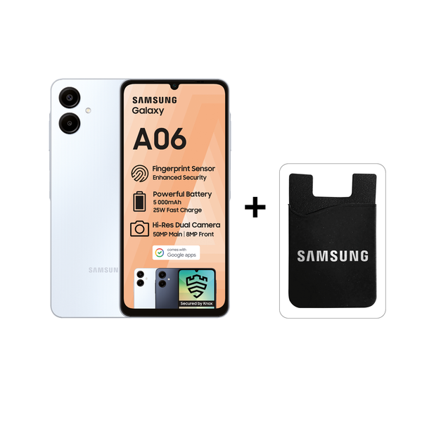 Samsung Galaxy A06 64GB Dual Sim - Light Blue + Card Holder