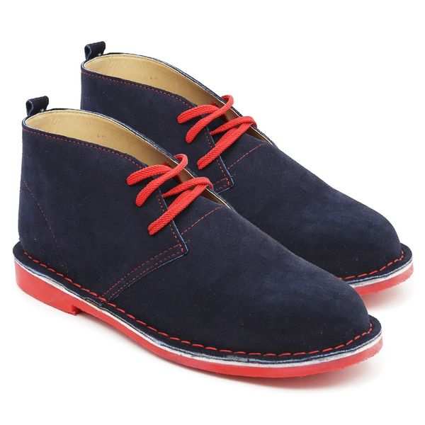 BATA Youth Safari Boot - Navy/Red