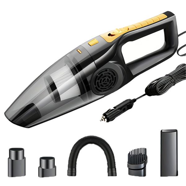 Car Vacuum Cleaner with Strong Suction, Compact 12V Handheld Design