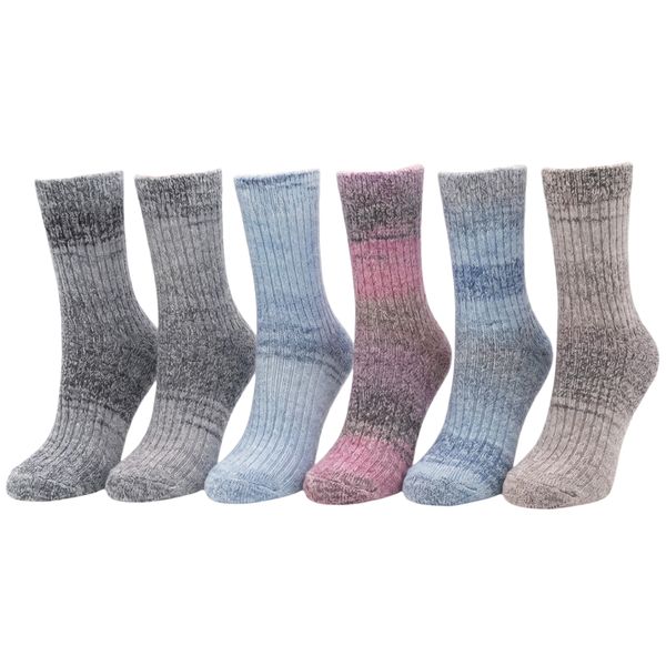 6 Pairs Premium Luxury Soft Cashmere Winter Socks For Her Warm Comfortable