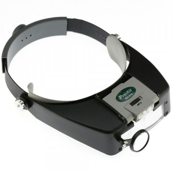 PRK MA-016 Headband Magnifier with Detachable LED Light &amp; Adjustable Lens