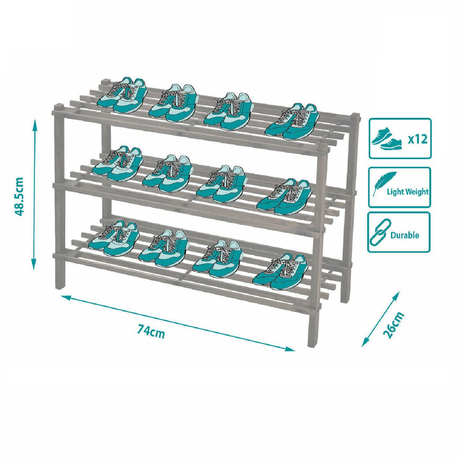 4 Tier Wood Shoe Rack Sturdy Light Multifunctional Shelf Dark Buy Online In South Africa Takealot Com