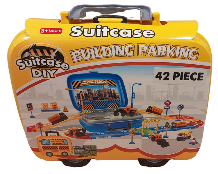 Suitcase with Toys to Build your Own Parking