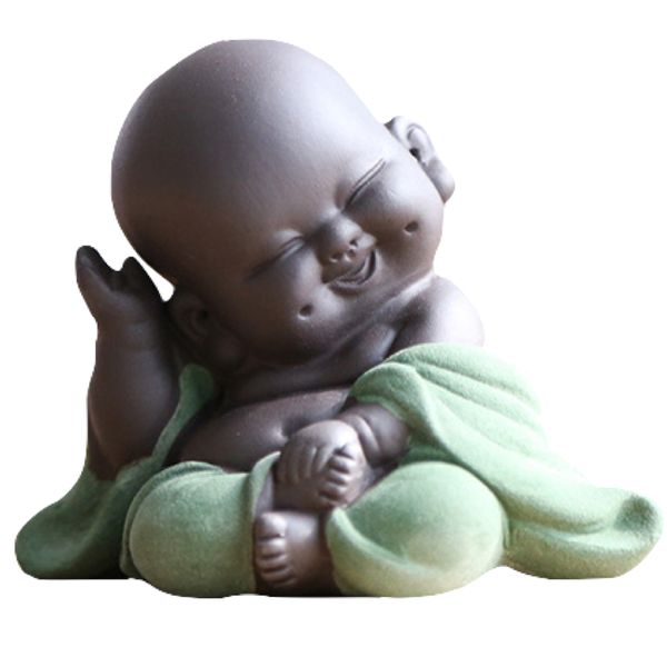 Home Decor Happy Buddha Statue Waving - 9.6cm