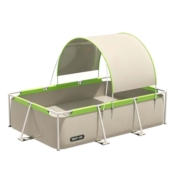 2.93mx2mx6.6m Steel Pro Frame Pool Outdoor Family Pool with Canopy Sunshade