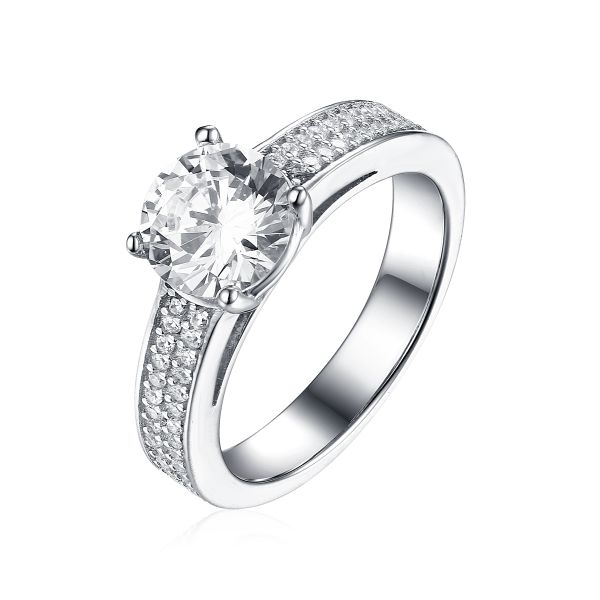 Sterling Silver Solitaire Claw Set Engagement Wedding Ring SR00002
