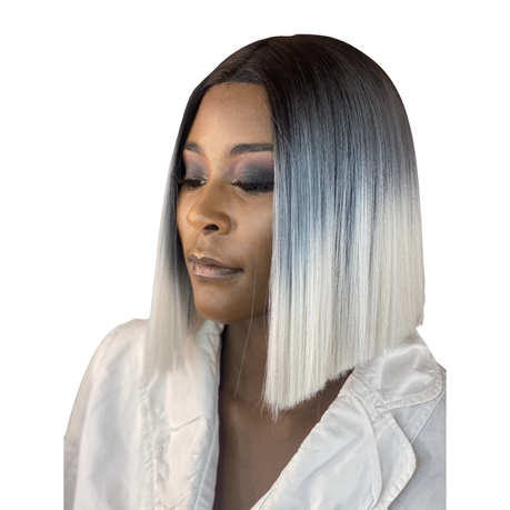 Ombre bob shop wig grey