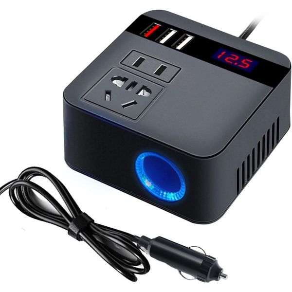Car Power Inverter DC 12V to DC 110V 120W 3USBPorts