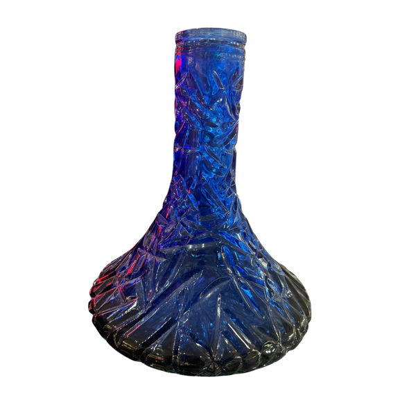 Premium Blue &amp; Black Large Glass Hookah Bottle
