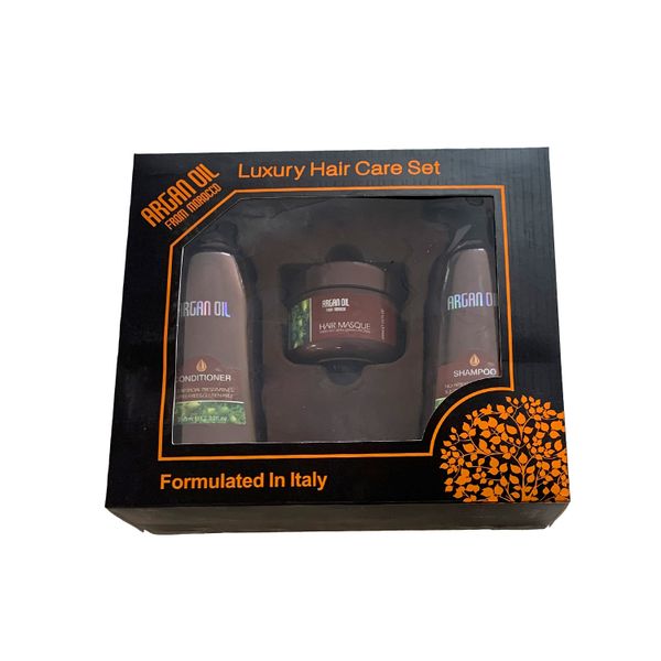 Argan Oil Gift Set - Shampoo &amp; Conditioner 350ml and Keratin Masque 200ml