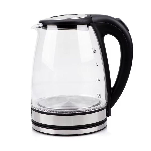 2 Liter Electric Double Wall Glass Cordless Kettle with Base