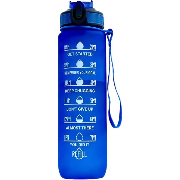 Hydration Tracker Water - Large Motivational Bottle with Time Goals