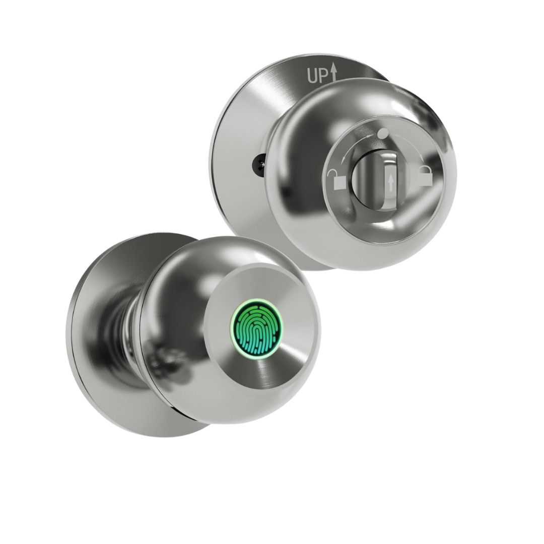 Smart Fingerprint Knob - Tuya App (Silver)