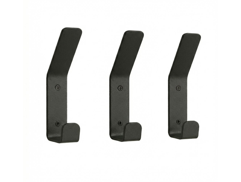 3 Pcs Multi-Purpose Wall-Mounted Hooks - Stainless Steel Black