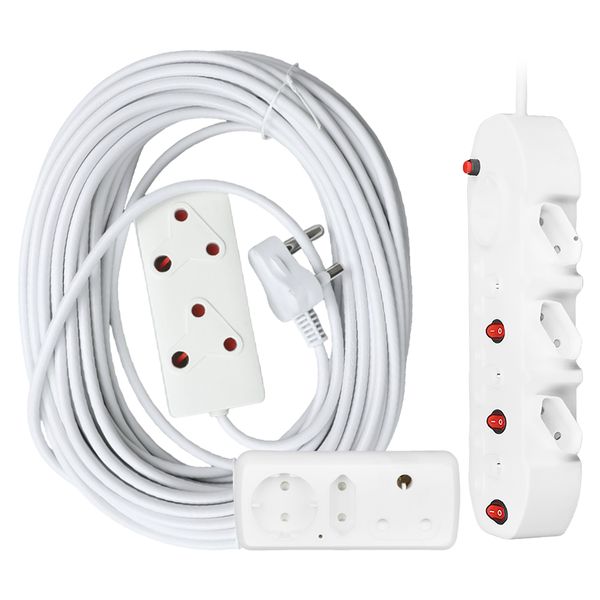 Redisson Extension Cord 10m Bundle With 7 Way Multi-Plug And 1 Adapter