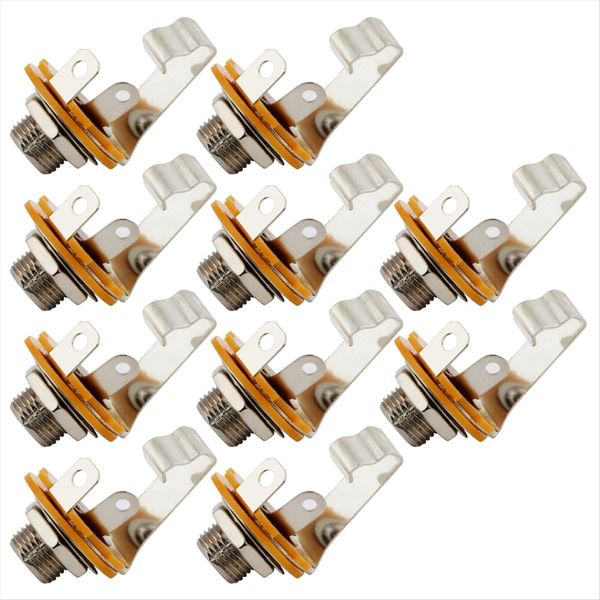 10pcs 6.35mm 1/4 Inch Mono Input Jack Plug Socket for Electric Guitar Bass