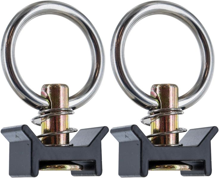 2 PCS Single Stud Fitting for L Track Stainless Steel Round Ring