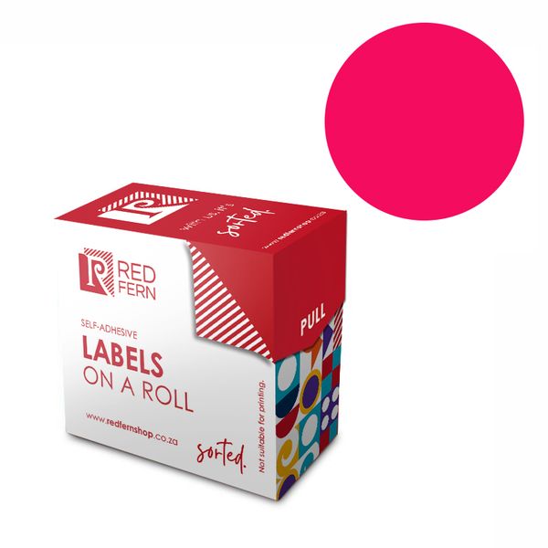 Redfern C25 Colour Code Labels - Fluorescent Pink 10's
