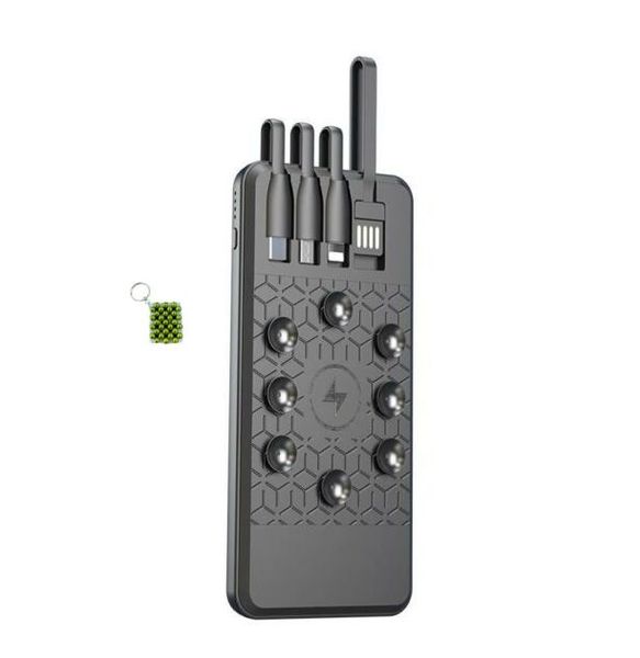Treqa TR-936 Suction Cup Power bank With Built In Four Cable + Key Chain