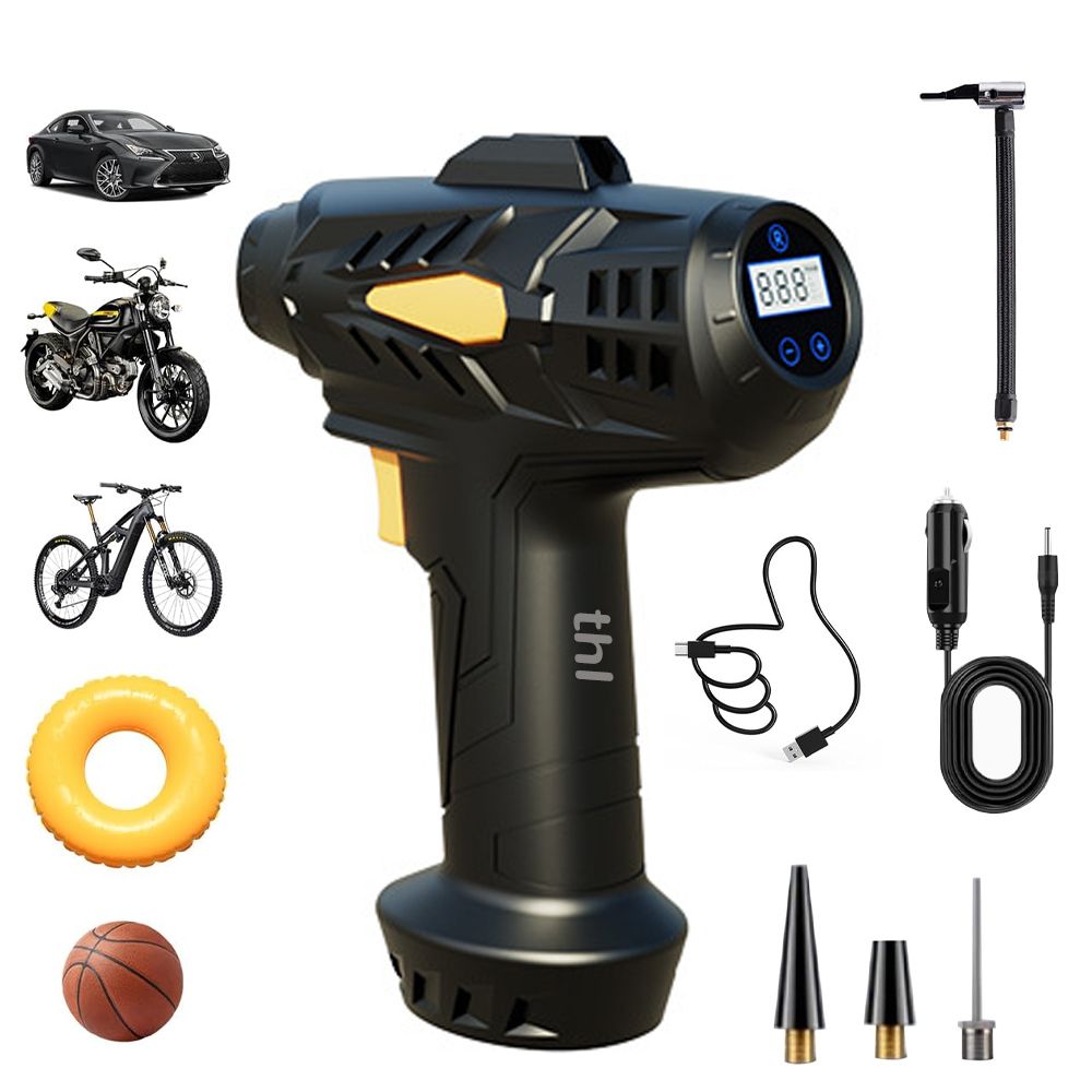 thl Tire Inflator Portable Air Compressor Cordless Mini Pump with Digital