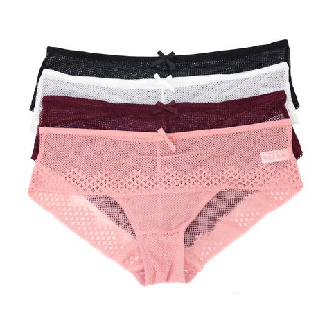 Women Full Lace Underwear Mesh Cheeky Mid Rise Bikini Panty Pack of 4, Shop Today. Get it Tomorrow!