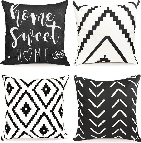 4PCS decoration sofa cushion coverSofa Cover Linen Fabric Cushion Set