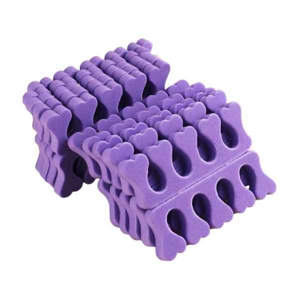20-Piece Toe &amp; Finger Separator Tool For Manicures &amp; Pedicures - Purple