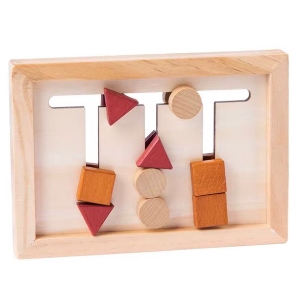 Wooden Shape Matching Thinking Toy - Kids Early Learning Logic Puzzle Game