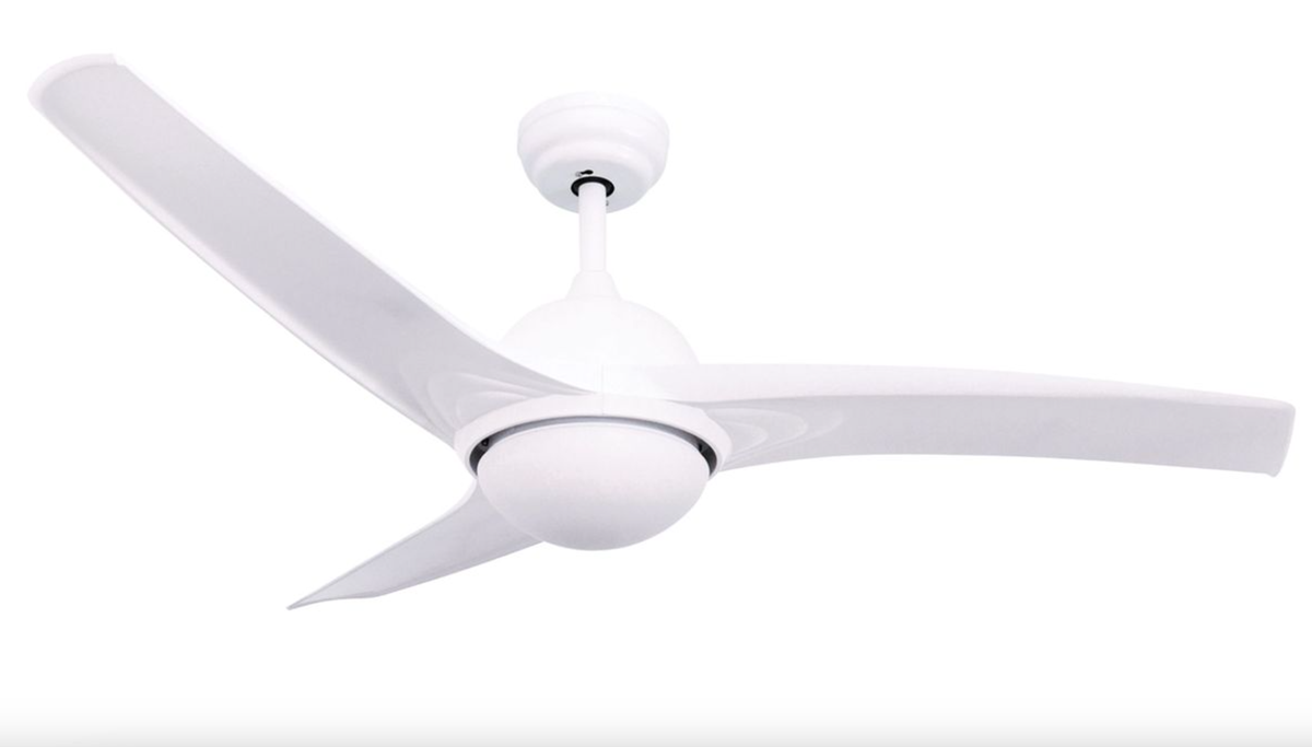 Radiant White Ceiling Fan With Dimmable Light & Remote