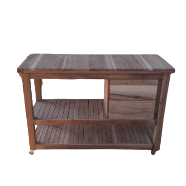 Solid Rhodesian Teak Braai Trolley