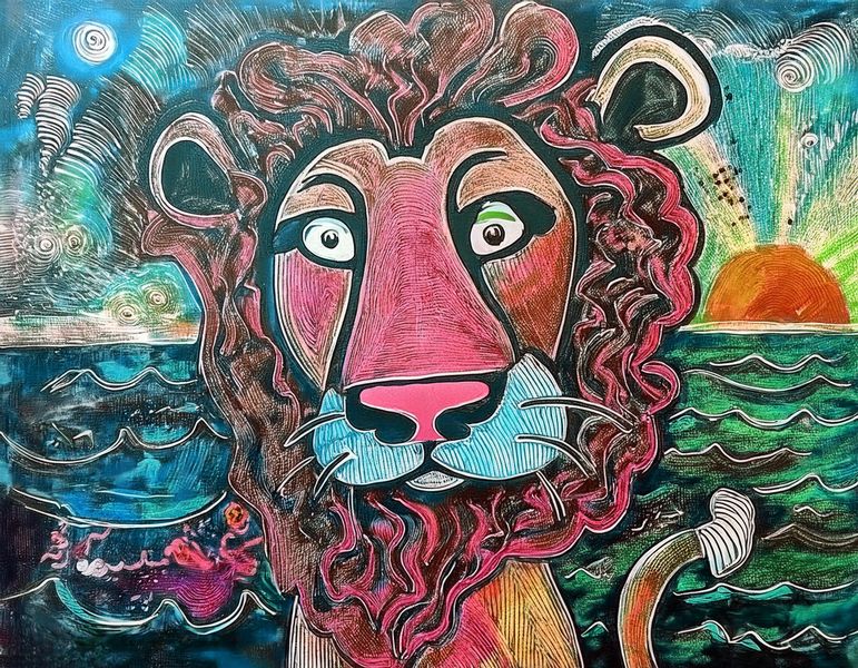 Canvas Home Decor Wall Art - Crazy Lion 3