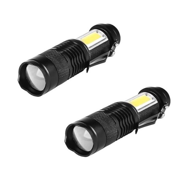 Pack Of Two Power Style Rechargeable Mini Flashlight COB + LED