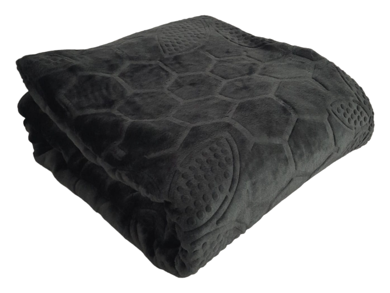 SMTE -Plain Luxury Mink Blanket 220x200cm- Warm Winter Fleece-Black