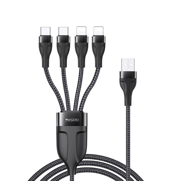 Yesido 2.4A USB To 2 Lightning and 2 Type-C Cable CA111