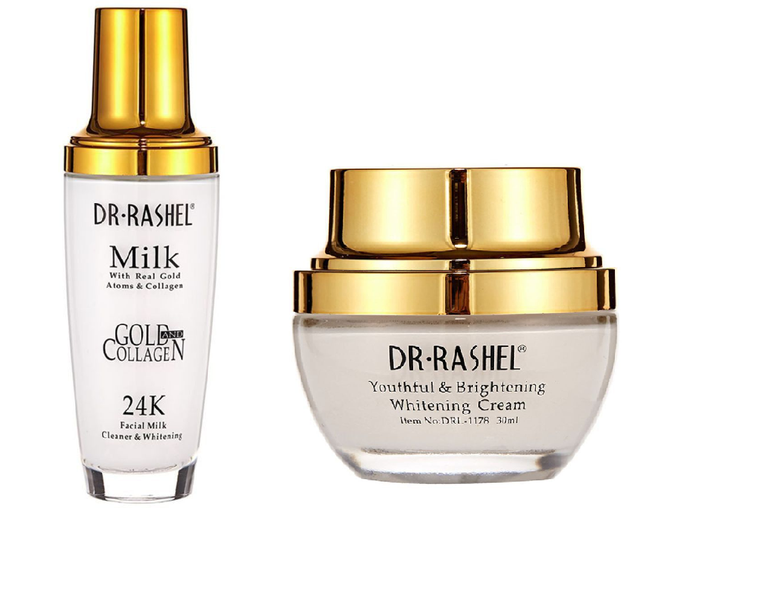 Dr Rashel 24K Facial Milk Cleanser (with Collagen) and Cream Set
