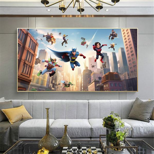 Canvas Wall Decor - Superhero Skyscape - 0510