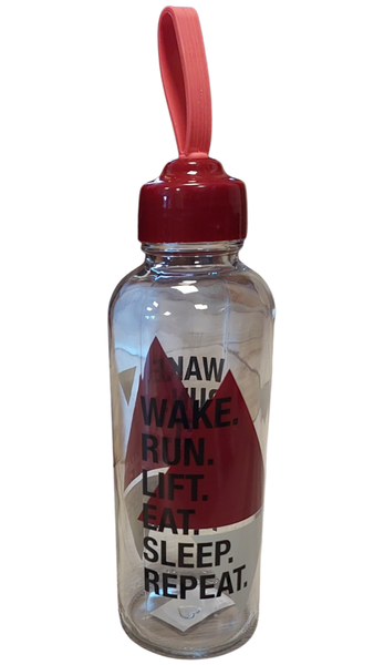 Wake.Run.Lift.Eat.Sleep.Repeat Glass Water Bottle 450 Ml