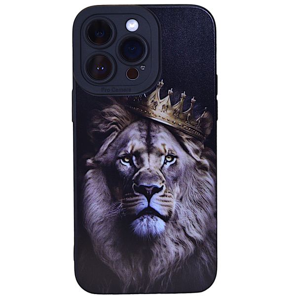 Black Phone Case with Lion King for iPhone 14 Pro