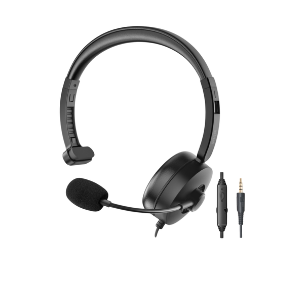 Astrum Wired Mono Headset with Mic, 3.5mm Aux for Chating &amp; Gaming - HS610