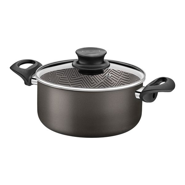 Tramontina Paris Aluminum Casserole 26cm, 6.3L Nonstick with Glass Lid