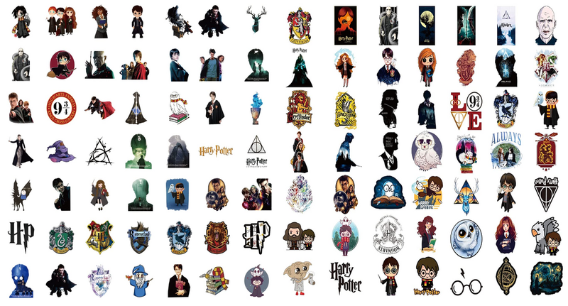 HARRY POTTER - 100 Piece Vinyl Sticker Set