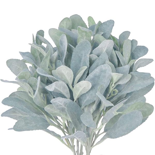 Faux Lambs Ear Stems Artificial Greenery for Home Diy Craft