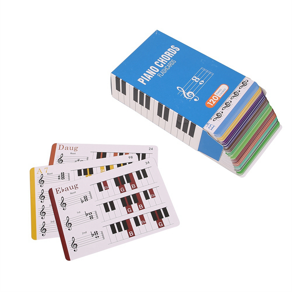 Piano Chord Piano Chords Chart Flash Cards For 120 Chords