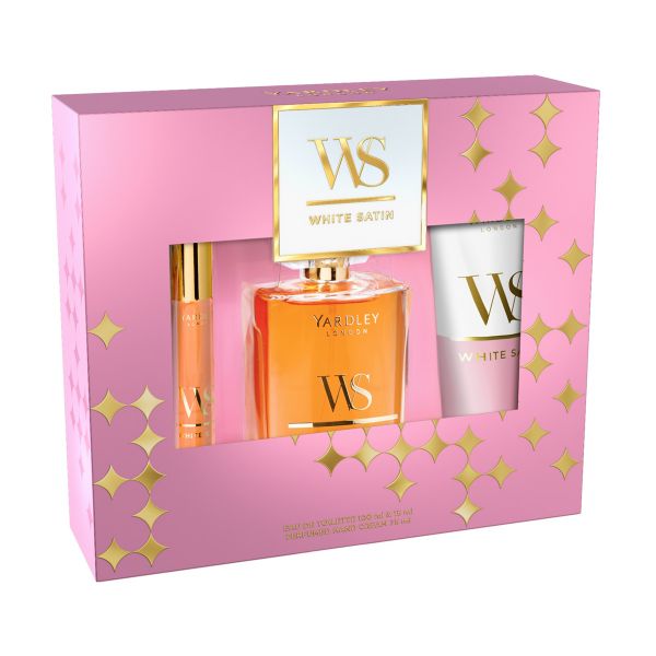 Yardley White Satin Eau de Toilette 100ml &amp; 15ml &amp; Hand Cream 75ml
