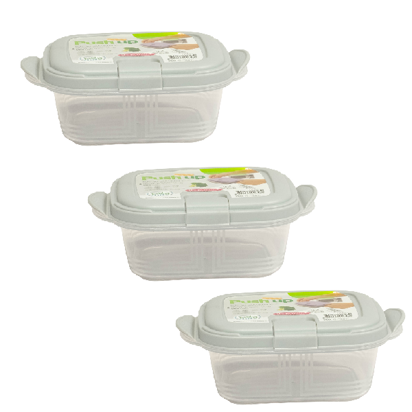 Kitro Food Saver Push up Square 300ml Pack of 3