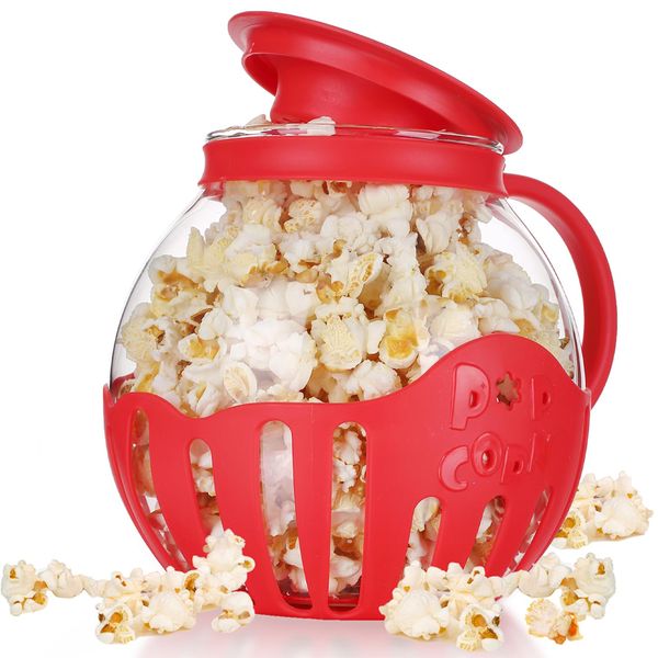 Microwave Popcorn Popper with Temperature Safe Glass