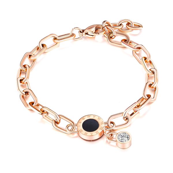 Charm Bracelet with Roman Numerals and Charm